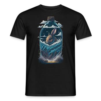 Bouteille de lapin - T-shirt homme - noir - Devant - AI Model Male 178 light (178cm)