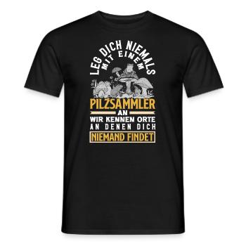 Pilzsammler Pilze sammeln Schwammerlsuche - Männer T-Shirt - Schwarz - Vorne - AI Model Male 178 light (178cm)