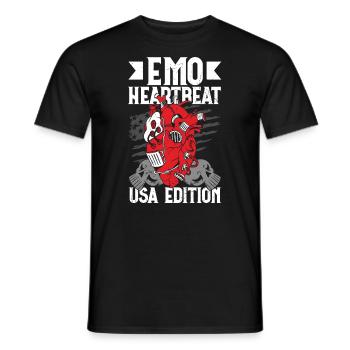 Emoticon Emo Heartbeat USA Edition Emocore - Men's T-Shirt - black - Front - AI Model Male 178 light (178cm)