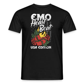 Emoticon Emo Heartbeat USA Edition Emocore - Men's T-Shirt - black - Front - AI Model Male 178 light (178cm)