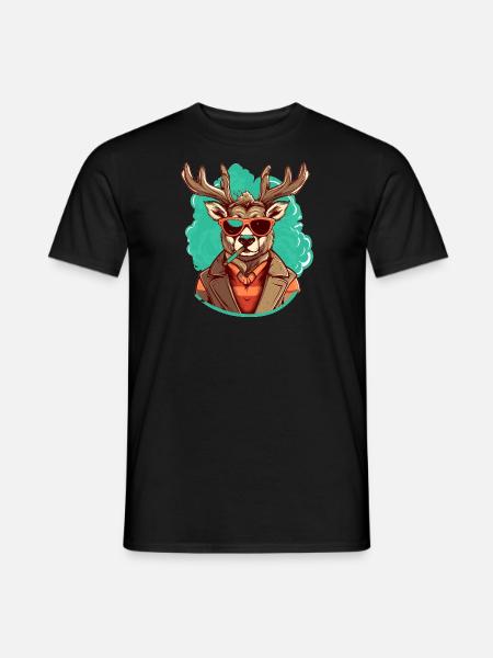 Renne Laid Noël - T-shirt homme - noir