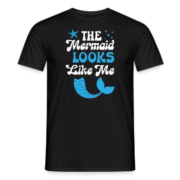 The Mermaid Looks Like Me - Männer T-Shirt - Schwarz - Vorne - AI Model Male 178 light (178cm)