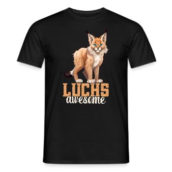 Luchsliebhaber Luchs Outfit Luchsfan Wildkatze - Männer T-Shirt - Schwarz - Vorne - AI Model Male 178 light (178cm)