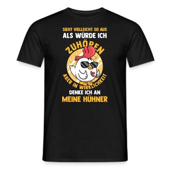 Huhn Hühnerstall Bauernhof Bauer Landwirt Hühner - Männer T-Shirt - Schwarz - Vorne - AI Model Male 178 light (178cm)