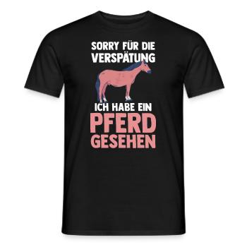Pferd Reiten Bauernhof Bauer Pferdebesitzer Pferde - Männer T-Shirt - Schwarz - Vorne - AI Model Male 178 light (178cm)