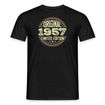 1957 Birthday Parties, A Legendary Vintage - Men's T-Shirt - black - Front - AI Model Male 178 light (178cm)