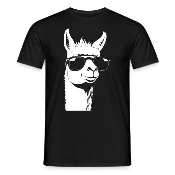 Lustiges Lama mit Sonnenbrille Coole Lamas - Männer T-Shirt - Schwarz - Vorne - AI Model Male 178 light (178cm)