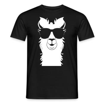 Lama drôle portant des lunettes de soleil Lamas cool - T-shirt homme - noir - Devant - AI Model Male 178 light (178cm)