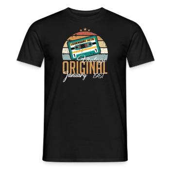 Die Legenden wurden im Januar 1981 geboren Geschen - Männer T-Shirt - Schwarz - Vorne - AI Model Male 178 light (178cm)