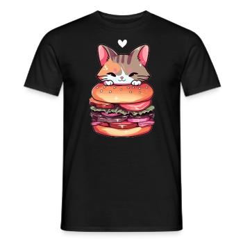 Amateur de hamburgers assorti mignon Saint-Valentin - T-shirt homme - noir - Devant - AI Model Male 178 light (178cm)