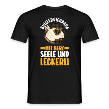 dog dog dad father bull terrierdad bull terrier - Men's T-Shirt - black - Front - AI Model Male 178 light (178cm)