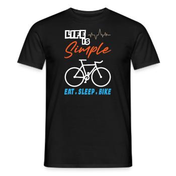 Life Is Simple Eat Sleep Bike - Männer T-Shirt - Schwarz - Vorne - AI Model Male 178 light (178cm)