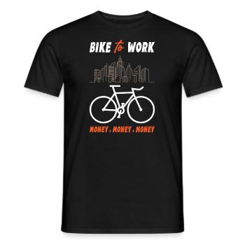 Bike to Work Money Money Money - Men's T-Shirt - black - Front - AI Model Male 178 light (178cm)