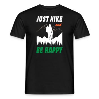 Just Hike And Be Happy - Men's T-Shirt - black - Front - AI Model Male 178 light (178cm)