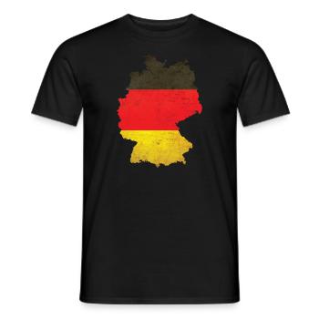 Germany - national border in national flag - Men's T-Shirt - black - Front - AI Model Male 178 light (178cm)