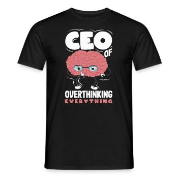 PDG de Overthinking Everything Funny Brain - T-shirt homme - noir - Devant - AI Model Male 178 light (178cm)