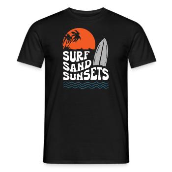 Surf Sand Sunset - Men's T-Shirt - black - Front - AI Model Male 178 light (178cm)