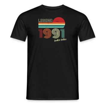 Legend 1991 Birthday Shirt Gift Anniversary - Men's T-Shirt - black - Front - AI Model Male 178 light (178cm)