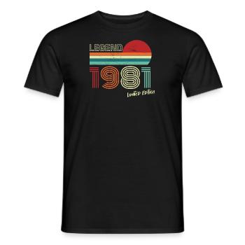 Légende 1981 Anniversaire Chemise Cadeau Anniversaire - T-shirt homme - noir - Devant - AI Model Male 178 light (178cm)