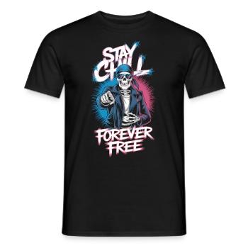 Restez détendu, soyez libre - T-shirt homme - noir - Devant - AI Model Male 178 light (178cm)
