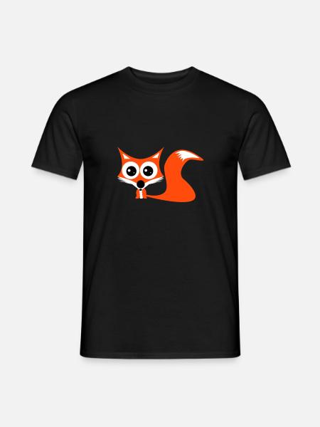 Fuchs - Männer T-Shirt - Schwarz