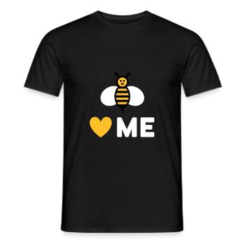 Bees love me (Biene, Herz) - Männer T-Shirt - Schwarz - Vorne - AI Model Male 178 light (178cm)
