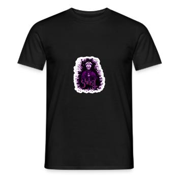 Geisterlogo lila - Männer T-Shirt - Schwarz - Vorne - AI Model Male 178 light (178cm)