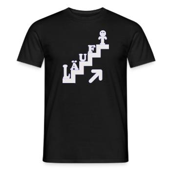 Läuft Treppenstufen Motivation - Männer T-Shirt - Schwarz - Vorne - AI Model Male 178 light (178cm)