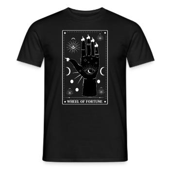 Gothic - Wheel of Fortune - Tarot Card Design - Men's T-Shirt - black - Front - AI Model Male 178 light (178cm)