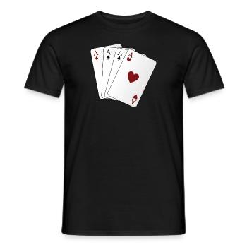 Playing Cards Ace - Men's T-Shirt - black - Front - AI Model Male 178 light (178cm)