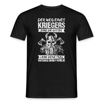 Der Weg Eines Kriegers Ehre Die Götter Liebe Deine - Männer T-Shirt - Schwarz - Vorne - AI Model Male 178 light (178cm)