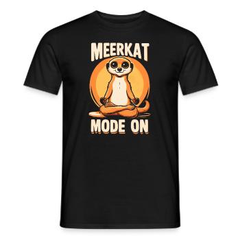 Erdmännchen Méditation Yoga - Mode Suricate activé - T-shirt homme - noir - Devant - AI Model Male 178 light (178cm)