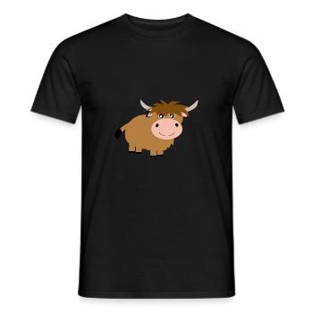 Vache bovine des Highlands - T-shirt homme - noir - Devant - AI Model Male 178 light (178cm)