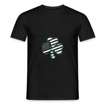 Irish American Flag Vintage Shamrock St. Patrick’ - Männer T-Shirt - Schwarz - Vorne - AI Model Male 178 light (178cm)