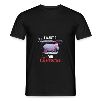 I Want A Hippopotamus for Christmas Baseball - T-shirt homme - noir - Devant - AI Model Male 178 light (178cm)
