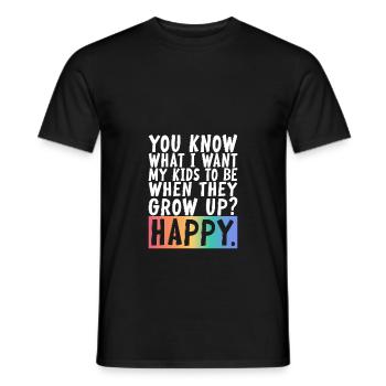I Want My Kids To Be Happy Lgbtq+ Supportive - T-shirt homme - noir - Devant - AI Model Male 178 light (178cm)