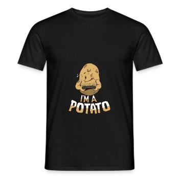 I'M A Potato Funny Potato Gamer Food Humor - Men's T-Shirt - black - Front - AI Model Male 178 light (178cm)