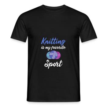 Knitting Is My Favorite Sport Knitters Funny - Männer T-Shirt - Schwarz - Vorne - AI Model Male 178 light (178cm)