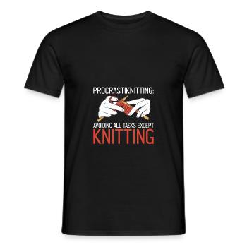 Procrastiknitting Knitters Funny Knitting Lover - Männer T-Shirt - Schwarz - Vorne - AI Model Male 178 light (178cm)