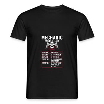 Mechanic Rates Funny Mechanic Hourly Rate Workshop - Men's T-Shirt - black - Front - AI Model Male 178 light (178cm)