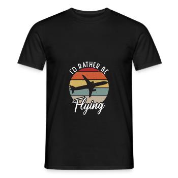 Ich würde lieber lustige Flugzeugluftfahrt lustig - Männer T-Shirt - Schwarz - Vorne - AI Model Male 178 light (178cm)