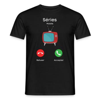 appel des séries - T-shirt homme - noir - Devant - AI Model Male 178 light (178cm)