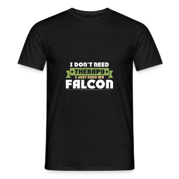 falknerei therapie spruch - Männer T-Shirt - Schwarz - Vorne - AI Model Male 178 light (178cm)