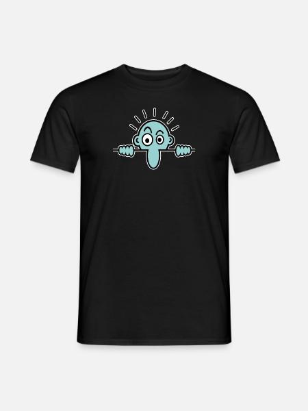 Mauermännchen hellblau - Männer T-Shirt - Schwarz