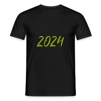 2024 Réveillon du Nouvel An vert - T-shirt homme - noir - Devant - AI Model Male 178 light (178cm)