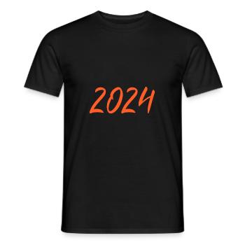 2024 Réveillon du Nouvel An Oranges du Nouvel An - T-shirt homme - noir - Devant - AI Model Male 178 light (178cm)