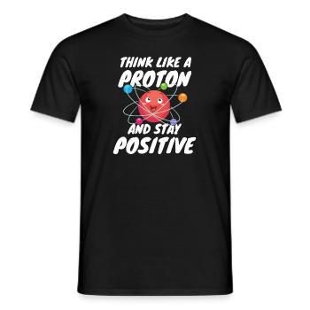 Chemie Shirt Science Think like a proton Chemistry - Men's T-Shirt - black - Front - AI Model Male 178 light (178cm)