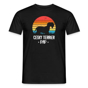 Cesky Terrier Hund - Cesky Terrier - Männer T-Shirt - Schwarz - Vorne - AI Model Male 178 light (178cm)