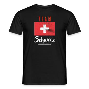 Suisse team T-shirt cadeau de chemise - T-shirt homme - noir - Devant - AI Model Male 178 light (178cm)
