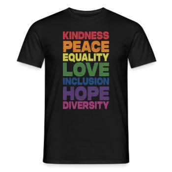 Gentillesse Paix Égalité Amour Inclusion Espoir Plongeurs - T-shirt homme - noir - Devant - AI Model Male 178 light (178cm)
